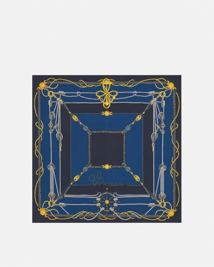 Versace Soft Accessories Versace Nautical Large Silk Foulard 35034 Blueprint 8211 Men