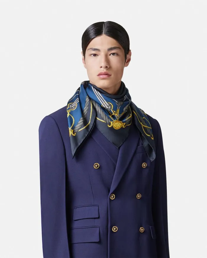 Versace Soft Accessories Versace Nautical Large Silk Foulard 35034 Blueprint 8211 Men Versace Soft Accessories Versace Nautical Large Silk Foulard 35034 Blueprint 8211 Men