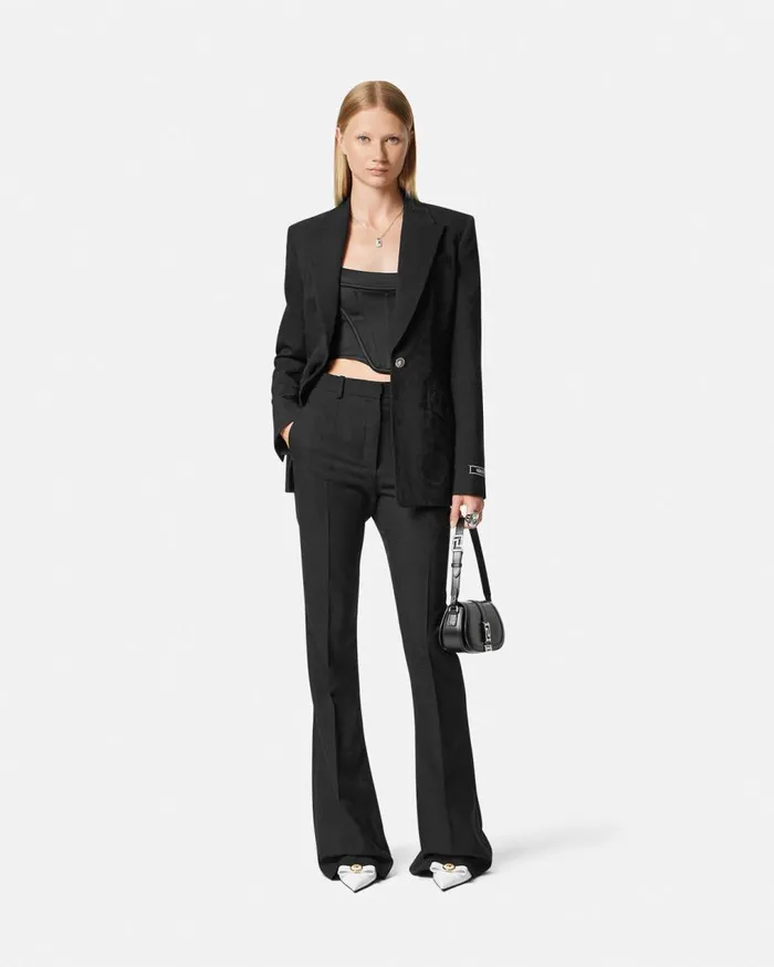 Versace Suits Barocco Jacquard DV Pants Black 8211 Women Versace Suits Barocco Jacquard DV Pants Black 8211 Women