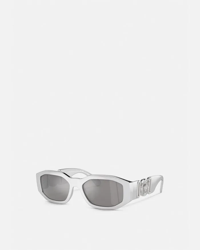 Versace Sunglasses Medusa Biggie Chrome Sunglasses Silver 8211 WomenMen
