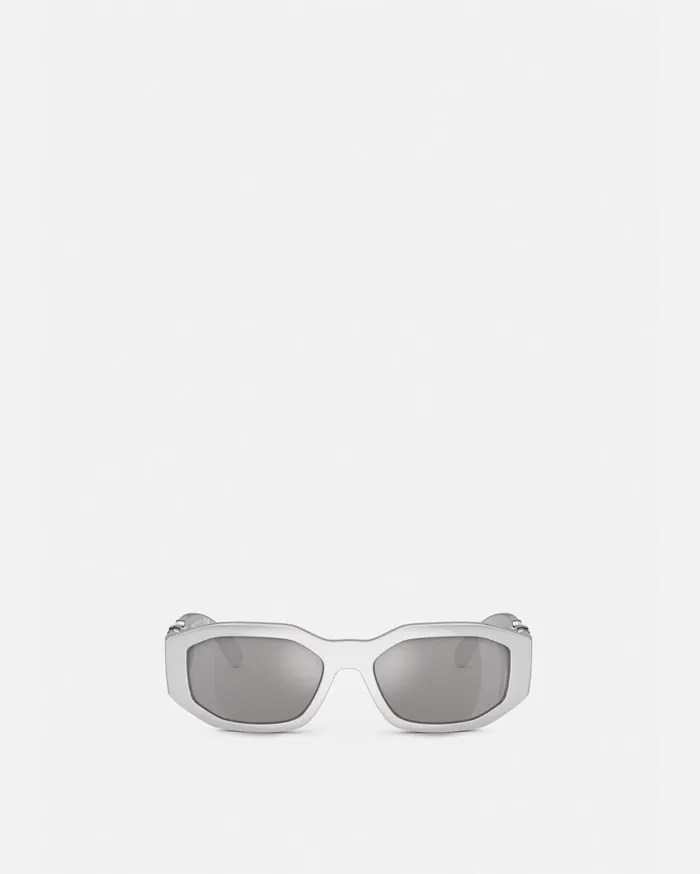 Versace Sunglasses Medusa Biggie Chrome Sunglasses Silver 8211 WomenMen Versace Sunglasses Medusa Biggie Chrome Sunglasses Silver 8211 WomenMen