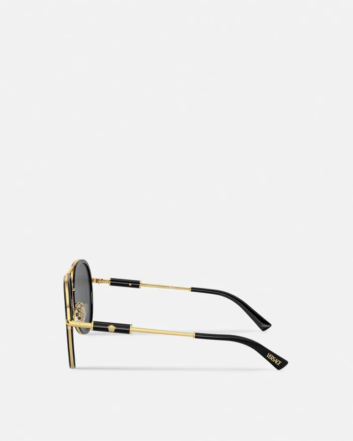 Versace Sunglasses Medusa Roller Pilot Sunglasses Gold 8211 WomenMen Versace Sunglasses Medusa Roller Pilot Sunglasses Gold 8211 WomenMen