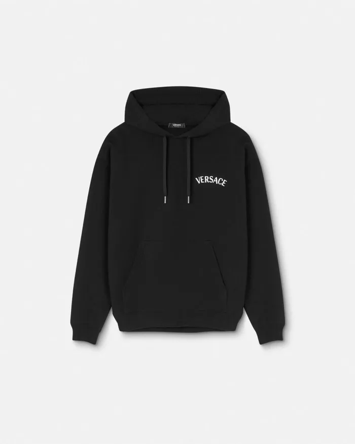 Versace Sweatshirts Versace Milano Stamp Hoodie Black 8211 Men