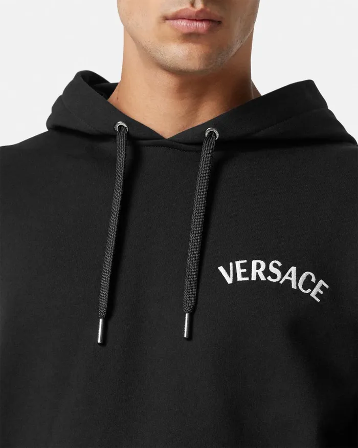 Versace Sweatshirts Versace Milano Stamp Hoodie Black 8211 Men