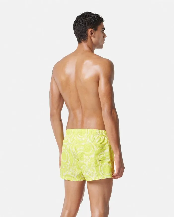 Versace Swimwear Barocco Swim Shorts Yellowprint 8211 Men Versace Swimwear Barocco Swim Shorts Yellowprint 8211 Men