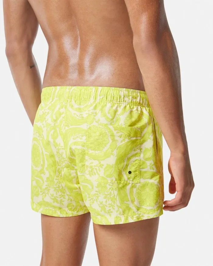 Versace Swimwear Barocco Swim Shorts Yellowprint 8211 Men Versace Swimwear Barocco Swim Shorts Yellowprint 8211 Men