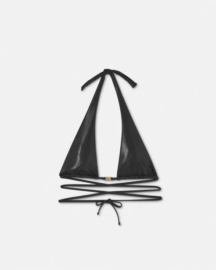 Versace Swimwear Greca Triangle Bikini Top Black 8211 Women