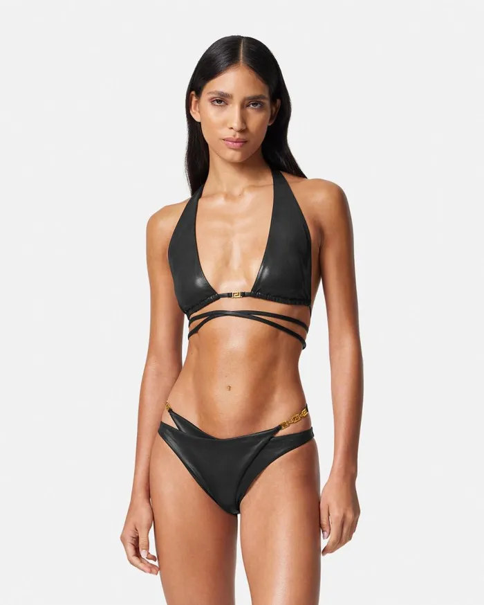 Versace Swimwear Greca Triangle Bikini Top Black 8211 Women Versace Swimwear Greca Triangle Bikini Top Black 8211 Women