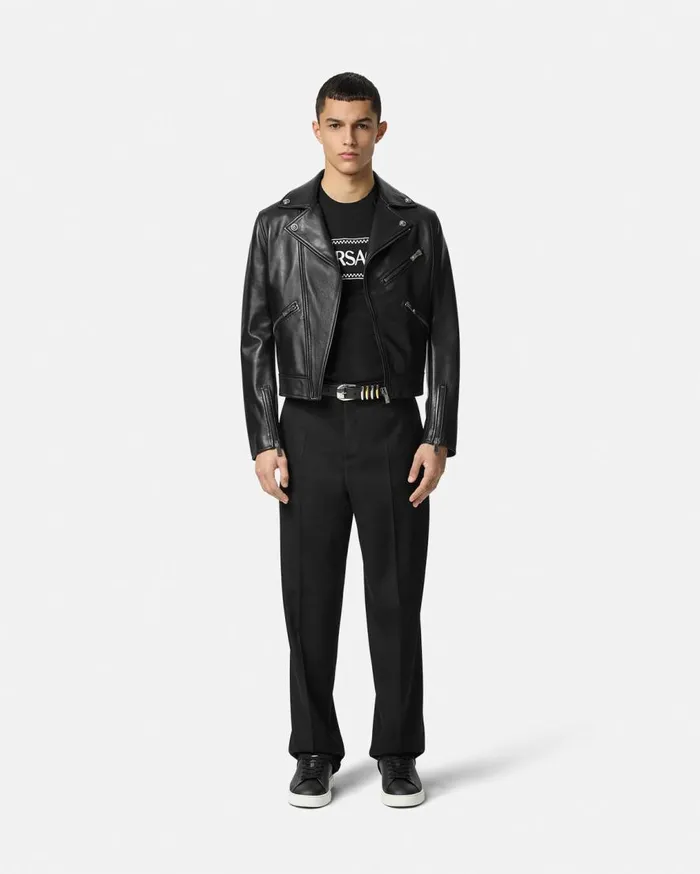 Versace TShirts and Polos Embroidered Logo TShirt Black 8211 Men Versace TShirts and Polos Embroidered Logo TShirt Black 8211 Men