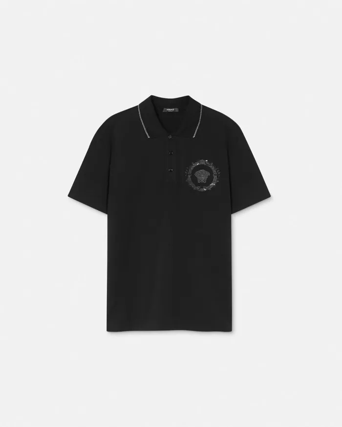 Versace TShirts and Polos Medusa Cartouche Polo Shirt Black 8211 Men