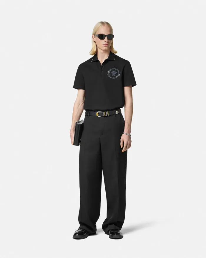 Versace TShirts and Polos Medusa Cartouche Polo Shirt Black 8211 Men Versace TShirts and Polos Medusa Cartouche Polo Shirt Black 8211 Men