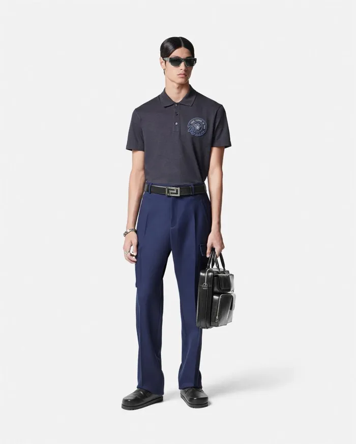 Versace TShirts and Polos Nautical Medusa Polo Shirt Gray 8211 Men Versace TShirts and Polos Nautical Medusa Polo Shirt Gray 8211 Men