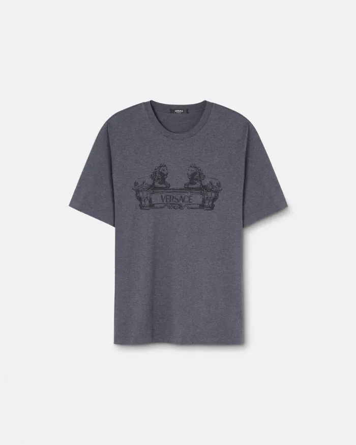 Versace TShirts and Polos Versace Cartouche Tshirt Gray 8211 Men