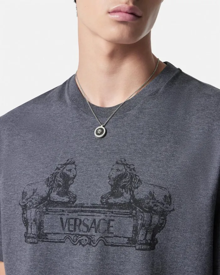 Versace TShirts and Polos Versace Cartouche Tshirt Gray 8211 Men Versace TShirts and Polos Versace Cartouche Tshirt Gray 8211 Men
