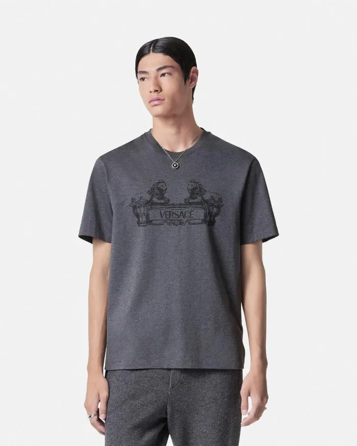 Versace TShirts and Polos Versace Cartouche Tshirt Gray 8211 Men Versace TShirts and Polos Versace Cartouche Tshirt Gray 8211 Men