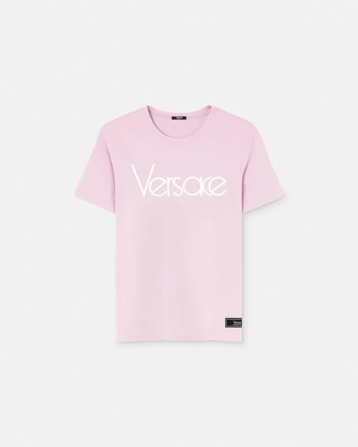 Versace TShirts and Sweatshirts 1978 ReEdition Logo TShirt Light Pink 8211 Women