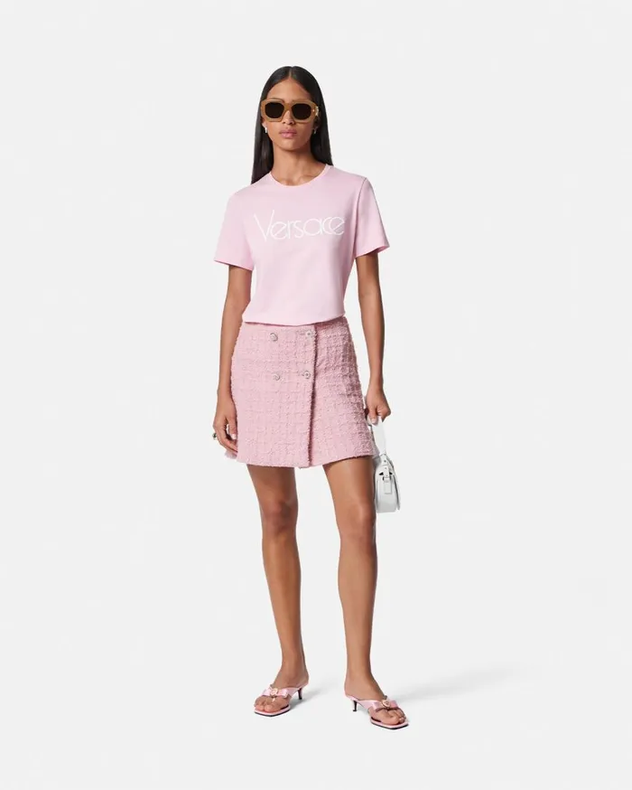 Versace TShirts and Sweatshirts 1978 ReEdition Logo TShirt Light Pink 8211 Women Versace TShirts and Sweatshirts 1978 ReEdition Logo TShirt Light Pink 8211 Women