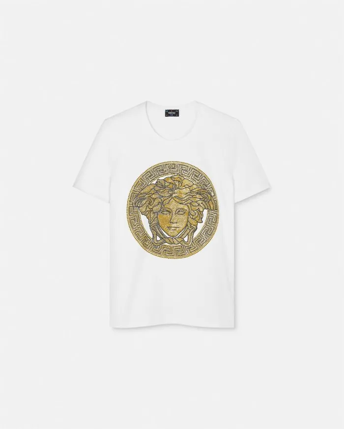 Versace TShirts and Sweatshirts Crystal La Medusa TShirt Whiteprint 8211 Women