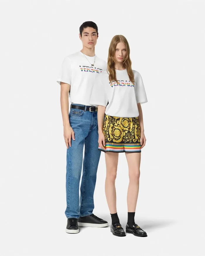 Versace TShirts and Sweatshirts Pride Barocco Logo TShirt Whiteprint 8211 WomenMen Versace TShirts and Sweatshirts Pride Barocco Logo TShirt Whiteprint 8211 WomenMen