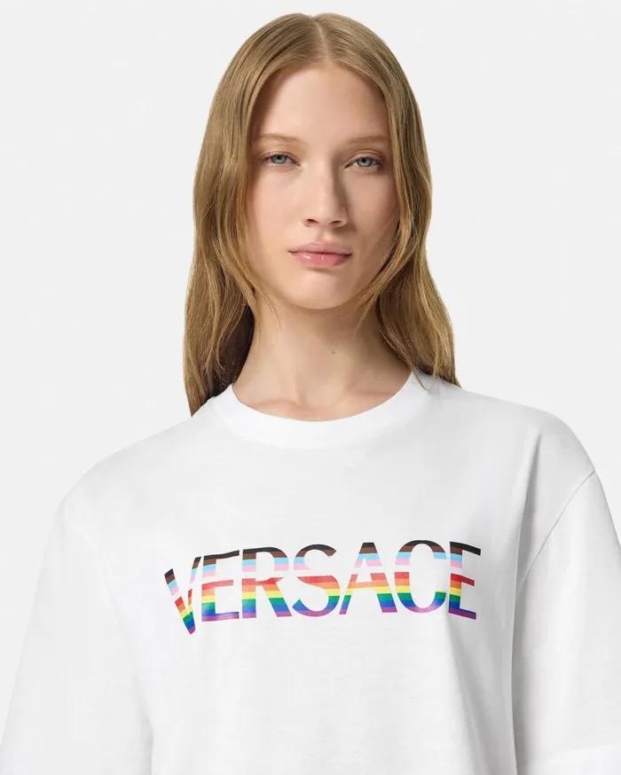 Versace TShirts and Sweatshirts Pride Barocco Logo TShirt Whiteprint 8211 WomenMen Versace TShirts and Sweatshirts Pride Barocco Logo TShirt Whiteprint 8211 WomenMen
