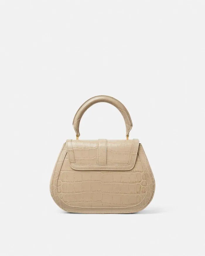 Versace Top Handle CrocEffect Greca Goddess Top Handle Bag Beige 8211 Women Versace Top Handle CrocEffect Greca Goddess Top Handle Bag Beige 8211 Women