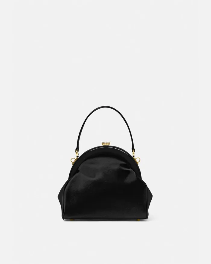 Versace Top Handle Crystal Medusa 03995 Satin Handbag Blackgold 8211 Women
