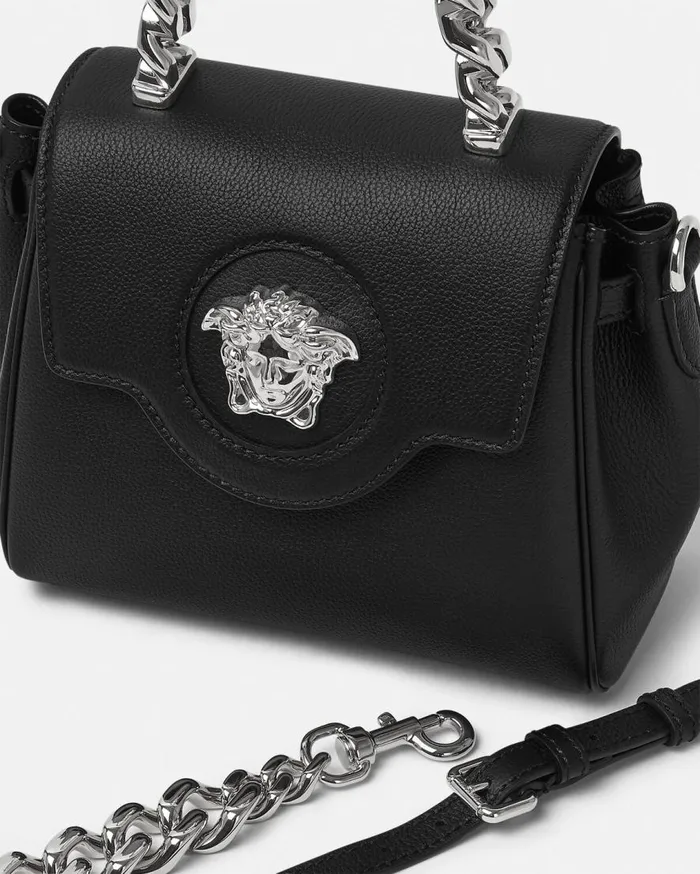 Versace Top Handle La Medusa Small Handbag Blacksilver 8211 Women Versace Top Handle La Medusa Small Handbag Blacksilver 8211 Women