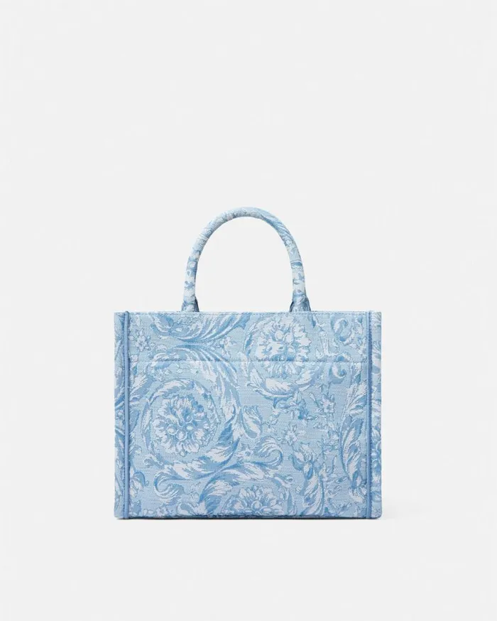 Versace Totes Barocco Athena Small Tote Bag Light Blue 8211 Women Versace Totes Barocco Athena Small Tote Bag Light Blue 8211 Women