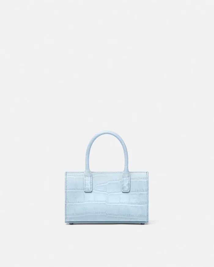 Versace Totes CrocEffect Medusa 03995 Mini Tote Bag Light Blue 8211 Women Versace Totes CrocEffect Medusa 03995 Mini Tote Bag Light Blue 8211 Women