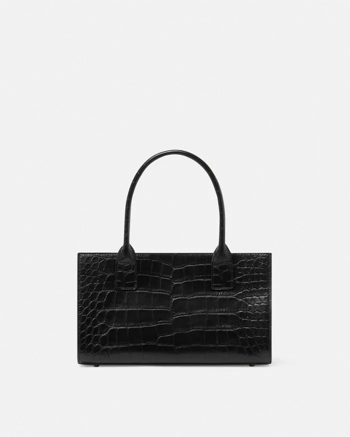 Versace Totes CrocEffect Medusa 03995 Tote Bag Blackgold 8211 Women Versace Totes CrocEffect Medusa 03995 Tote Bag Blackgold 8211 Women