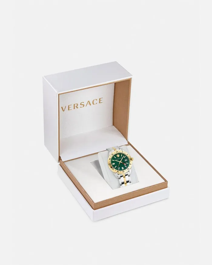 Versace Watches Greca Time GMT Watch Silvergold 8211 Men Versace Watches Greca Time GMT Watch Silvergold 8211 Men