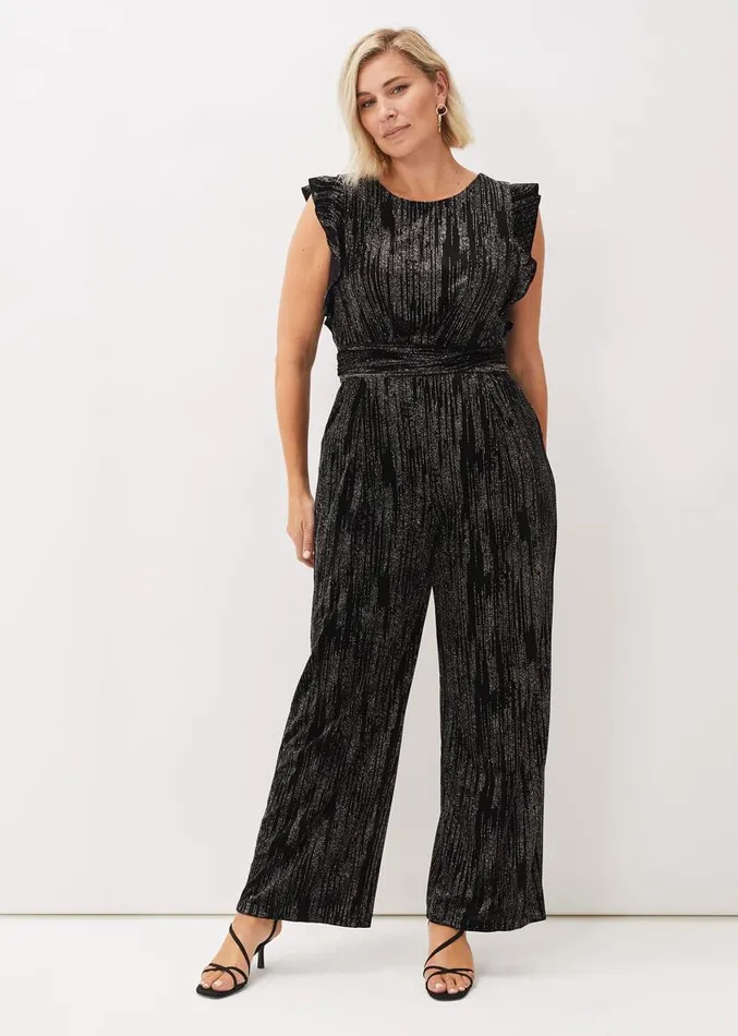 Victoriana Sparkle Jumpsuit Black Women Phase Eight Dresses