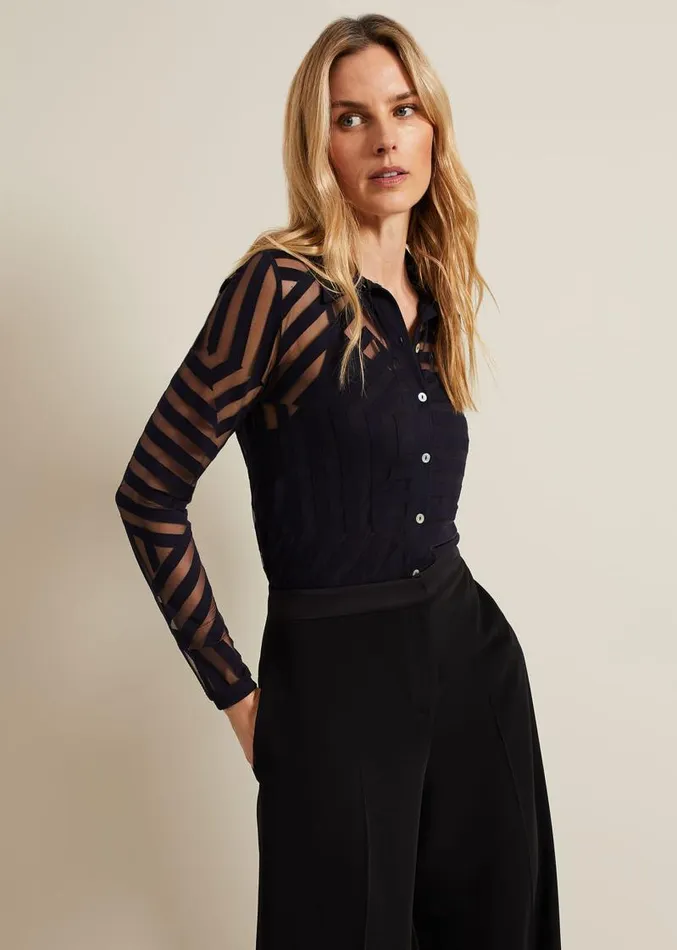 Vida Burnout Top Navy Women Phase Eight Tops and TShirts