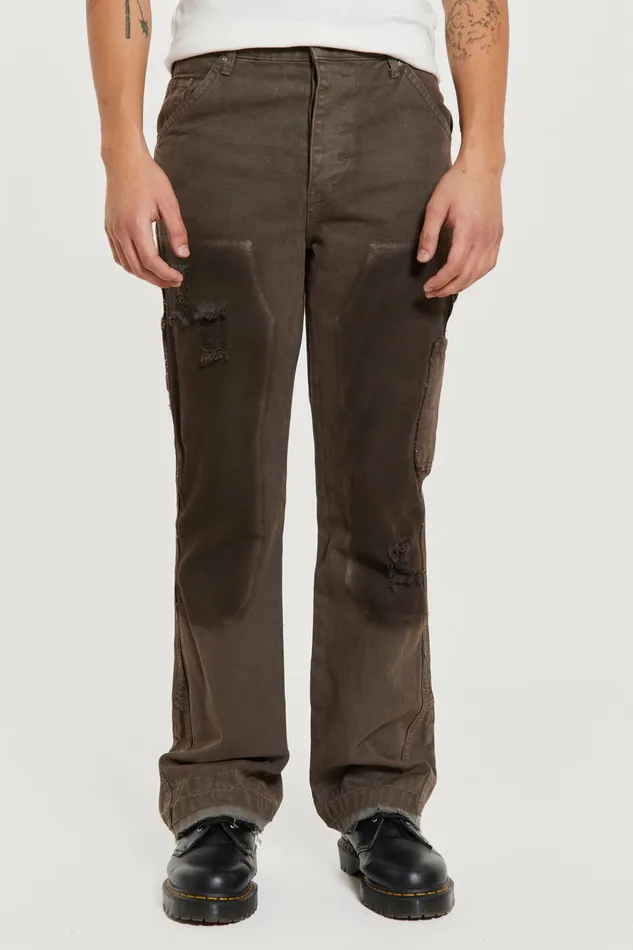 Vintage Brown Rodeo Flared Carpenters Brown Men Jaded London Jeans