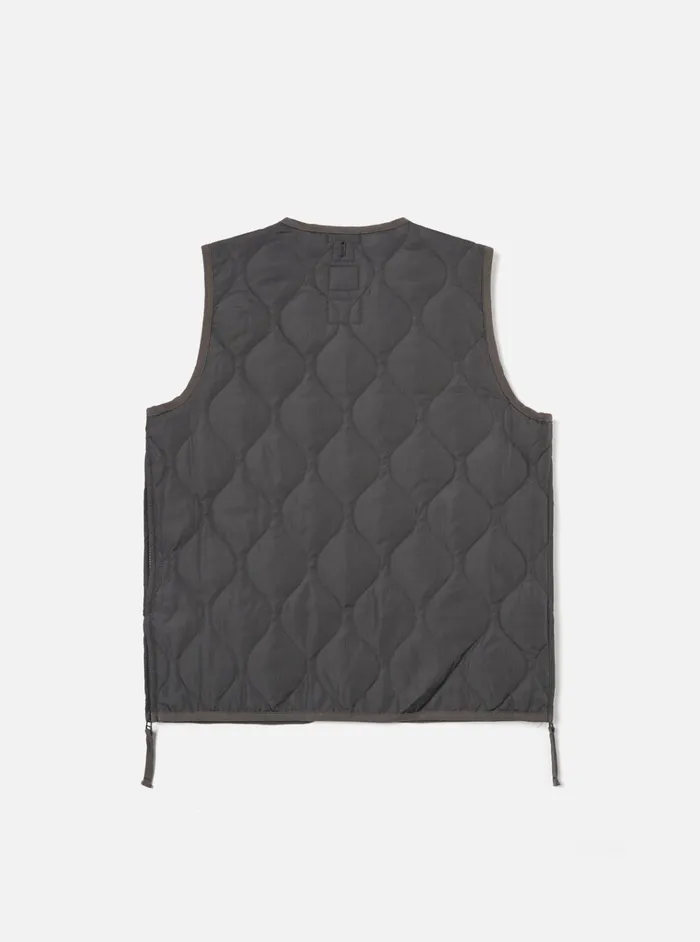 Waistcoats and Gilets Men Universal Works Taion Military VNeck Down Vest In Charcoal Ripstop