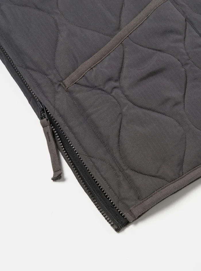Waistcoats and Gilets Men Universal Works Taion Military VNeck Down Vest In Charcoal Ripstop