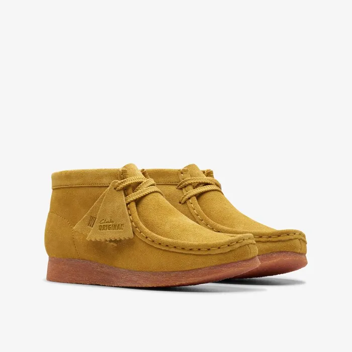 Wallabee Boot Older Dark Olive Kids Clarks Originals