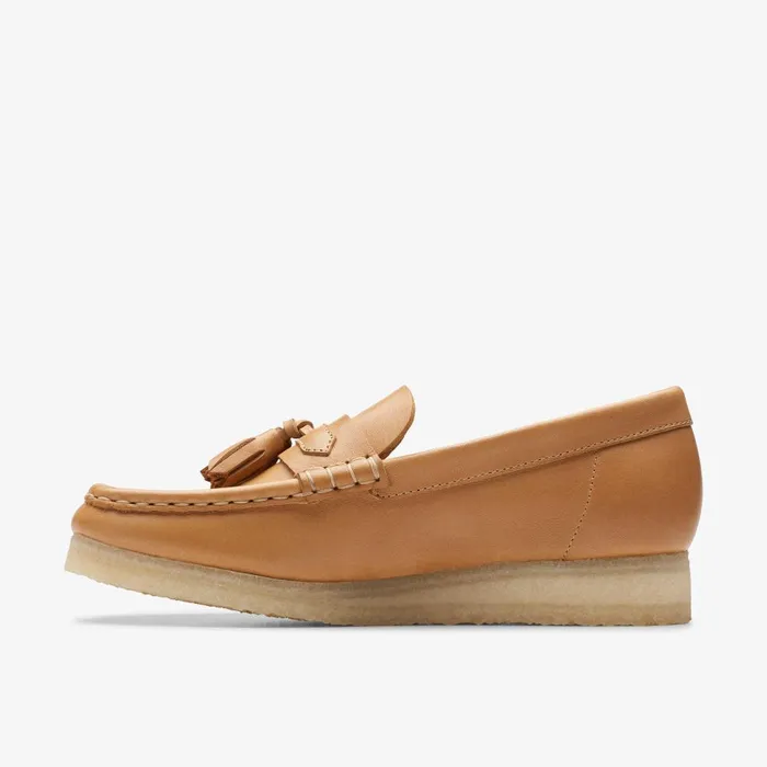 Wallabee Loafer Mid Tan Leather Women Clarks SlipOns