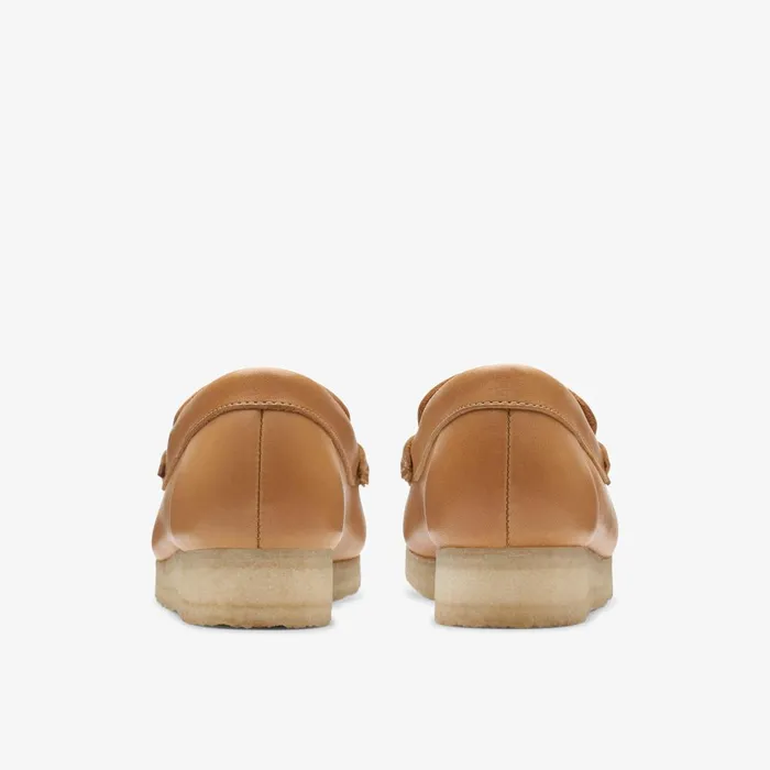 Wallabee Loafer Mid Tan Leather Women Clarks SlipOns