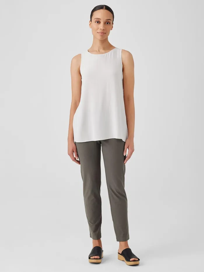 Washable Stretch Crepe Pant White Women Eileen Fisher Petite