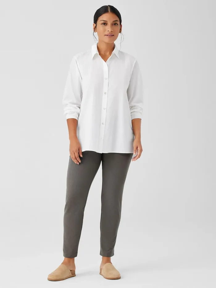Washable Stretch Crepe Pant White Women Eileen Fisher Petite