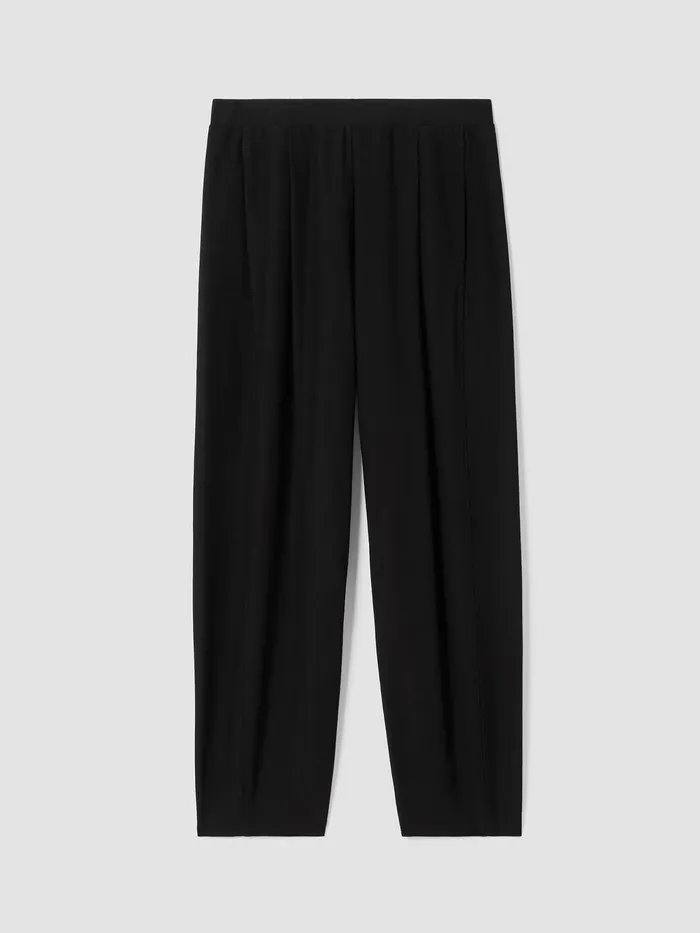 Washable Stretch Crepe Pleated Lantern Pant Black Women Eileen Fisher Pants Shorts and Jumpsuits