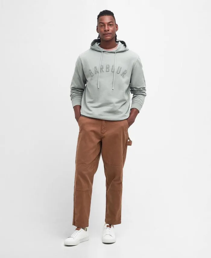 Washed Logo Hoodie Classic Navy Men Barbour Hoodies and Sweatshirts