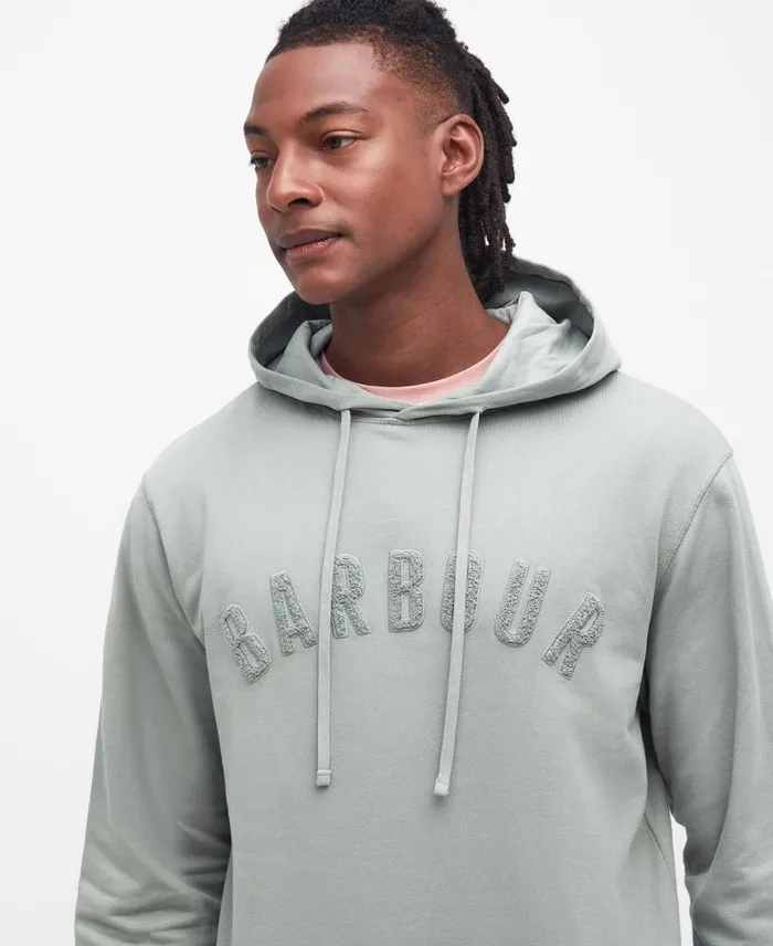 Washed Logo Hoodie Classic Navy Men Barbour Hoodies and Sweatshirts