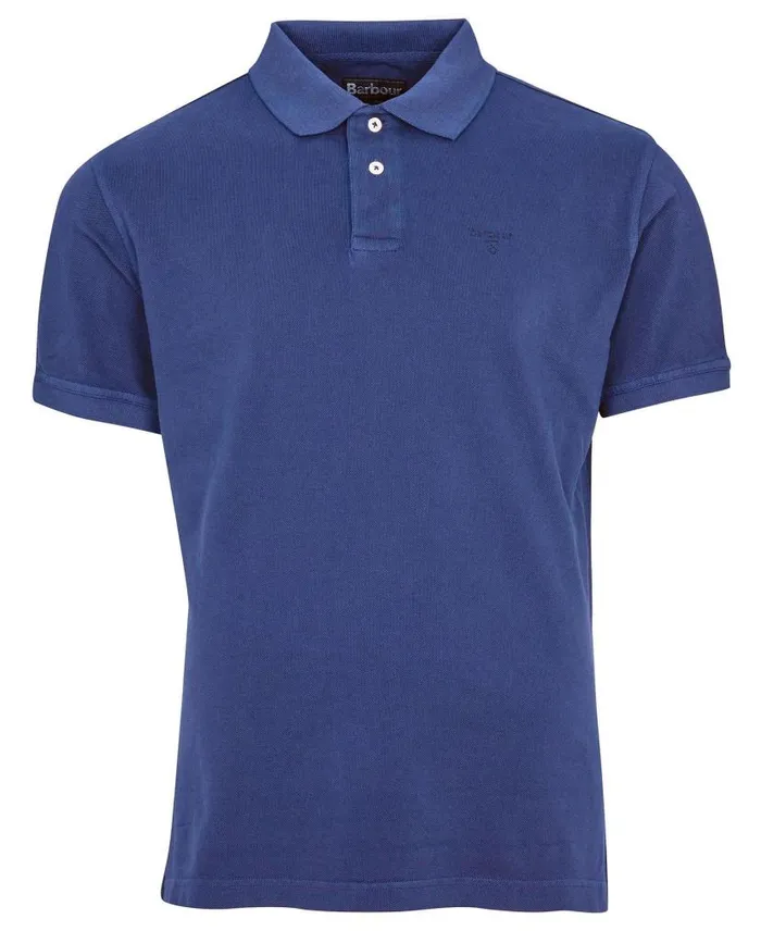 WashedOut Sports Polo Shirt Sky Men Barbour Polo Shirts