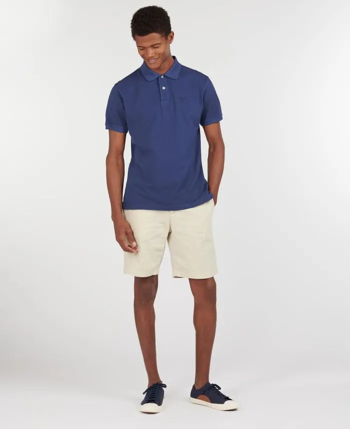 WashedOut Sports Polo Shirt Sky Men Barbour Polo Shirts