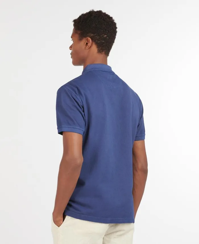 WashedOut Sports Polo Shirt Sky Men Barbour Polo Shirts