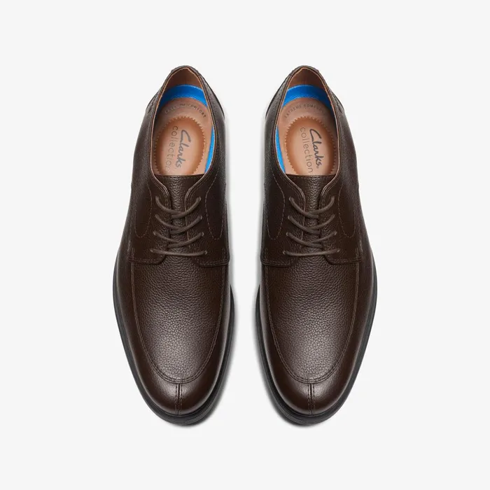 Whiddon Apron Dark Brown Tumbled Men Clarks Dress Shoes