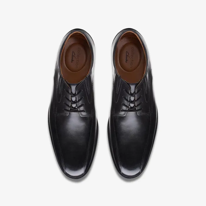 Whiddon Pace Black Leather Men Clarks Dress Shoes