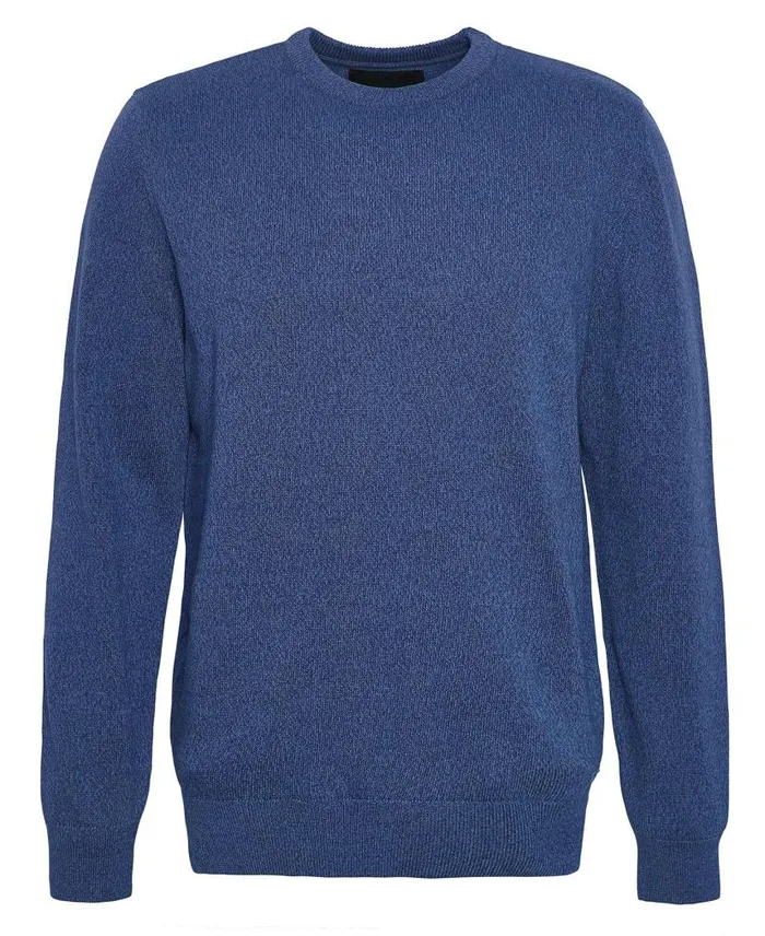 Whitfield Crew Neck Jumper Olive Men Barbour Jumpers